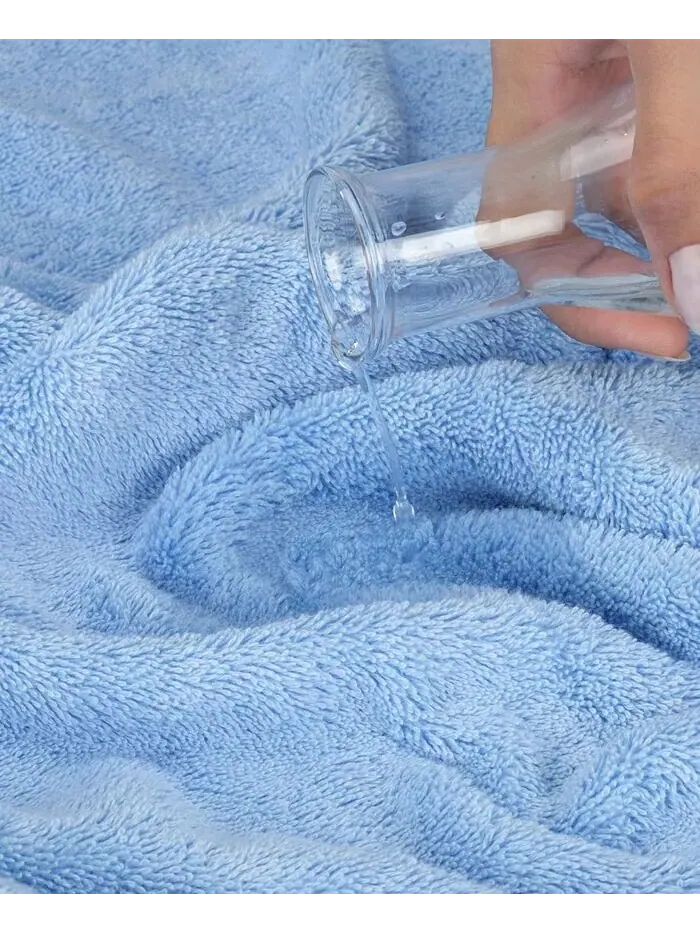 Роскошный комплект полотенец American Soft Linen из 100% хлопка, 6 шт — изображение 6 из 8, синий