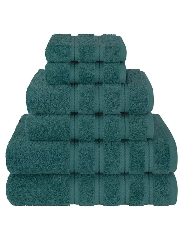 Роскошный комплект полотенец American Soft Linen из 100% хлопка, 6 шт — изображение 1 из 8, синий