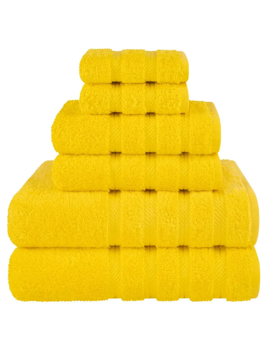 Роскошный набор полотенец Edison из 6 предметов, 100% хлопок American Soft Linen — изображение 1 из 8, оранжевый