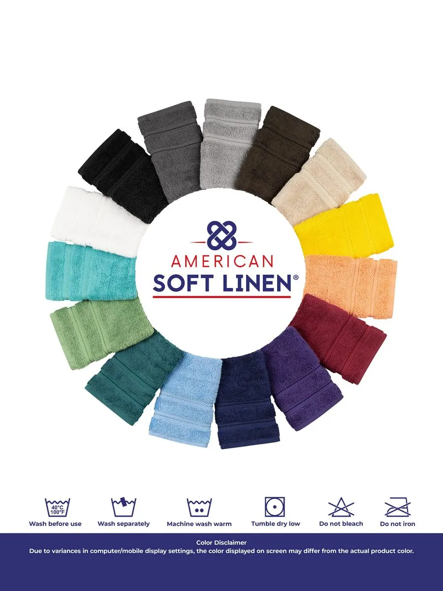Роскошный набор полотенец Edison из 6 предметов, 100% хлопок American Soft Linen — изображение 8 из 8, оранжевый