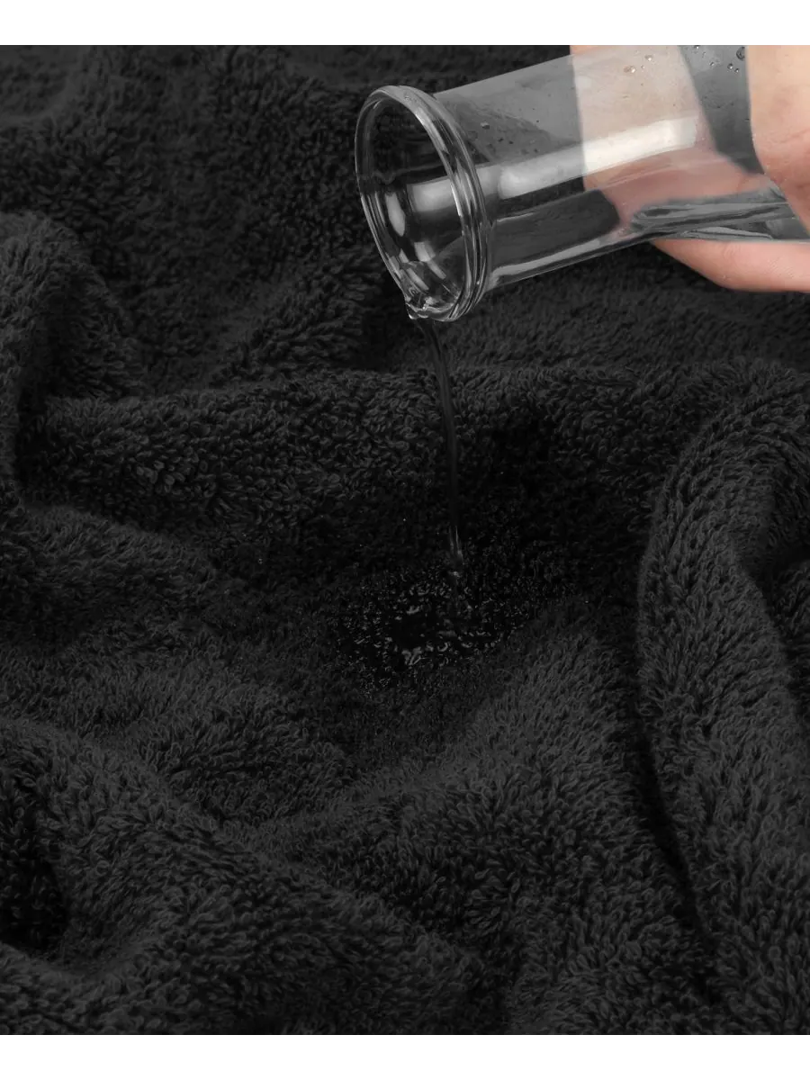 Набор из 3 банных полотенец Edison Premium из 100% турецкого хлопка American Soft Linen — изображение 4 из 5, черный