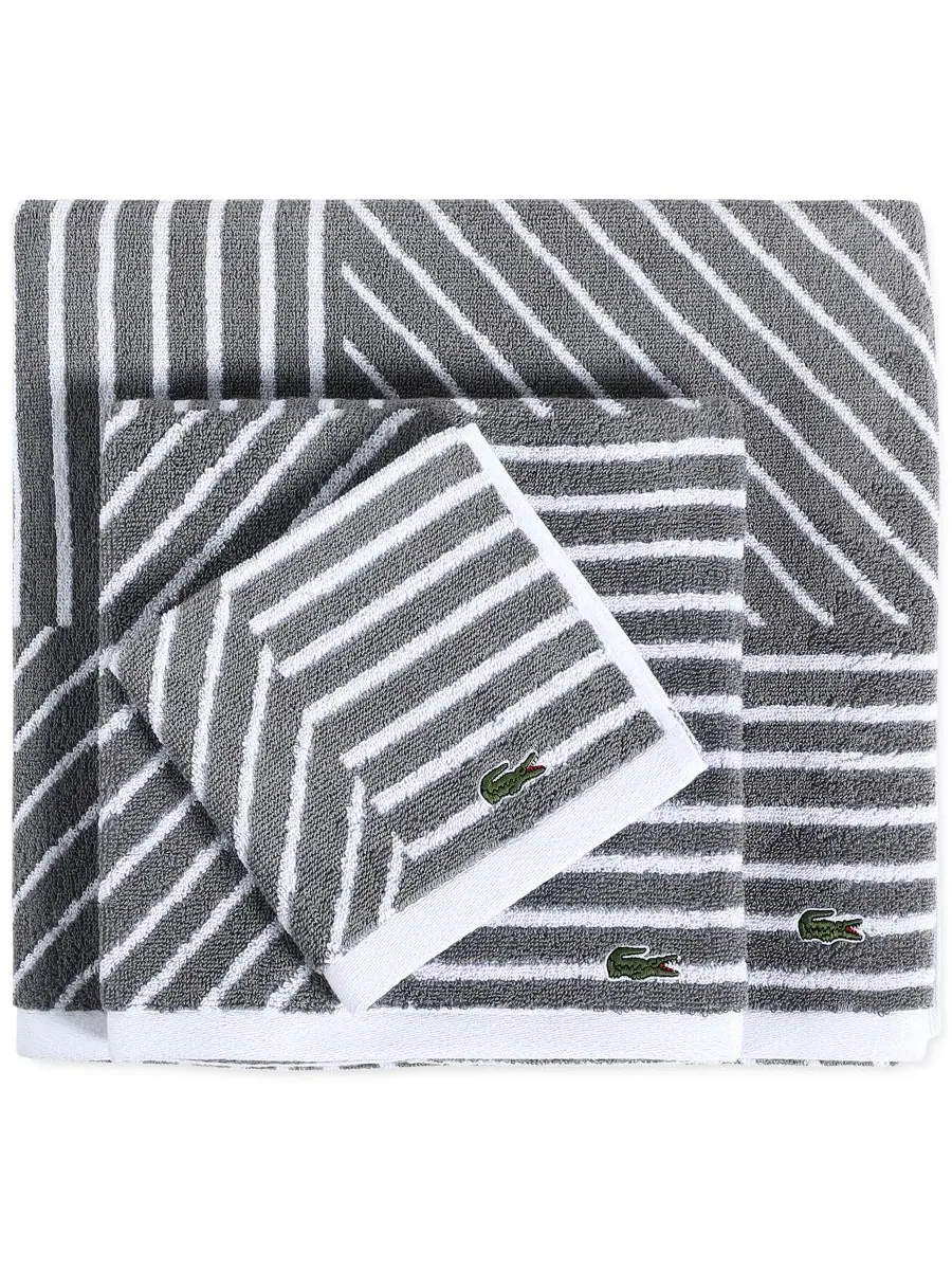 Салфетка для умывания guethary, 13 x 13 дюймов. Lacoste Home — изображение 2 из 2, серый