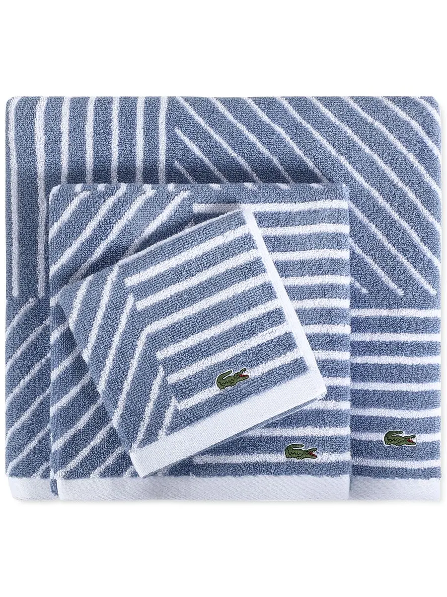 Полотенце для умывания Guethary, 33 x 33 см Lacoste Home — изображение 2 из 2, джинсовый синий