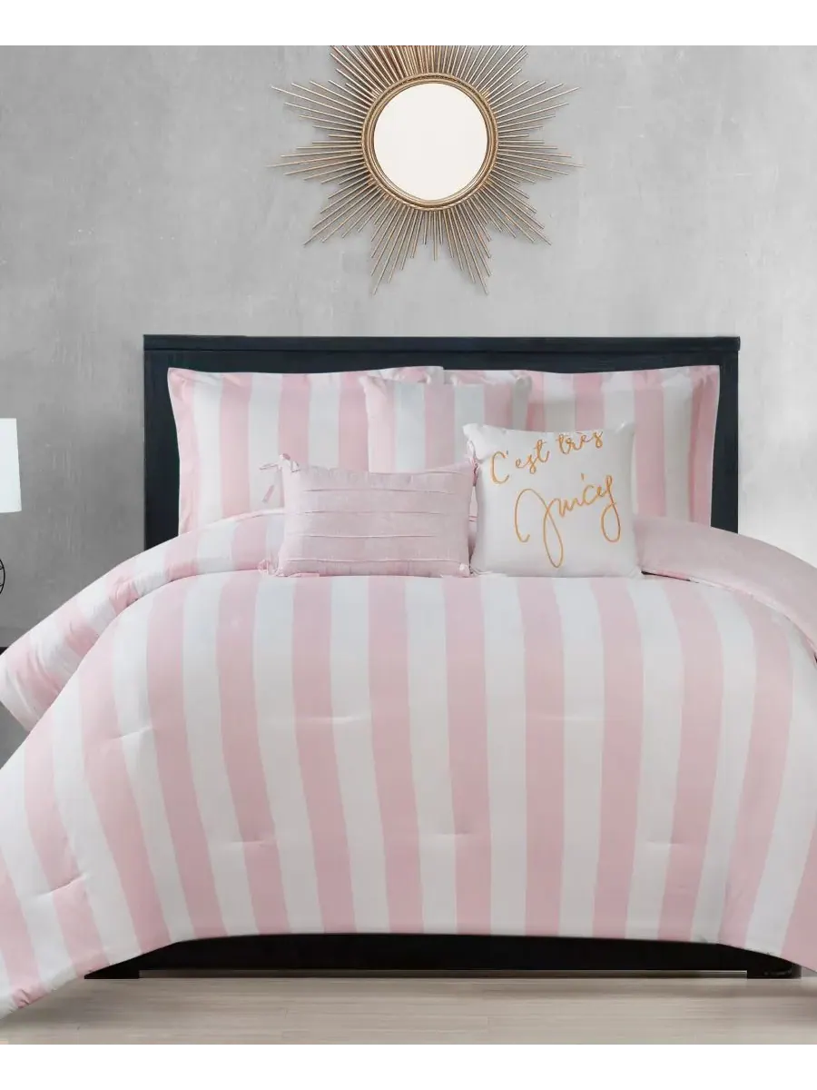 Двусторонний комплект постельного белья Cabana Stripe, 6 предметов, размер King Juicy Couture
