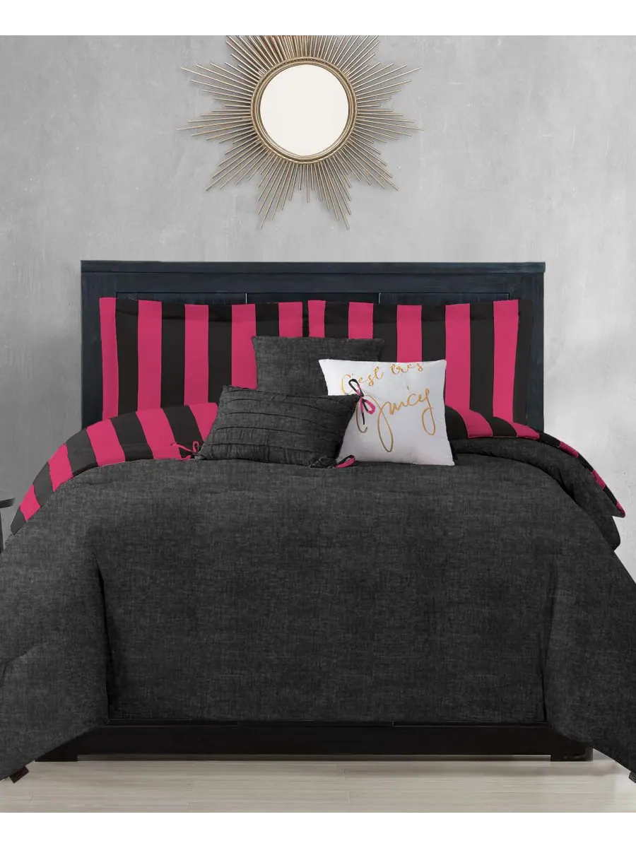 Двусторонний комплект постельного белья cabana stripe, 6 предметов, размер king. Juicy Couture