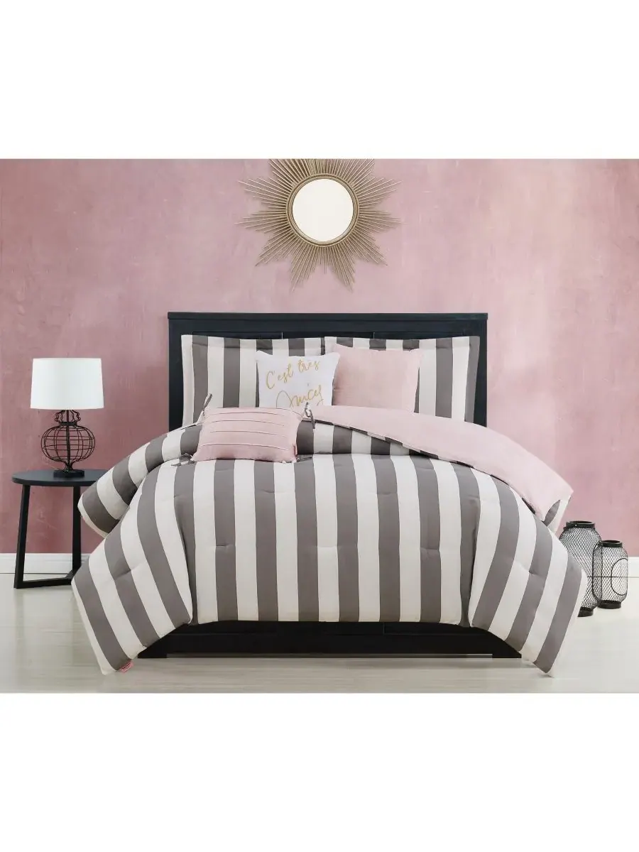Двусторонний комплект постельного белья Cabana Stripe, 6 предметов, размер King Juicy Couture