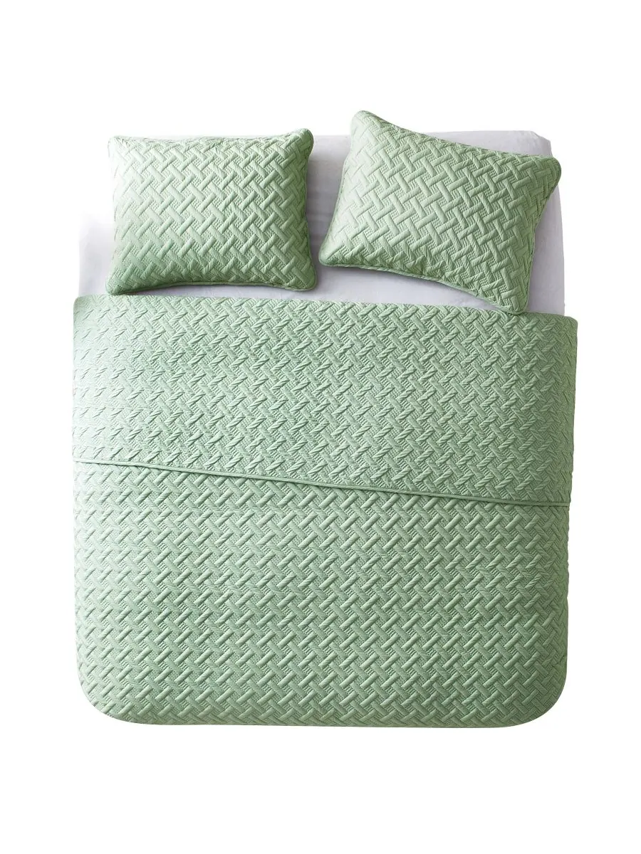Комплект постельного белья Nina Embossed из 3 предметов, размер King VCNY Home — изображение 4 из 5, зеленый