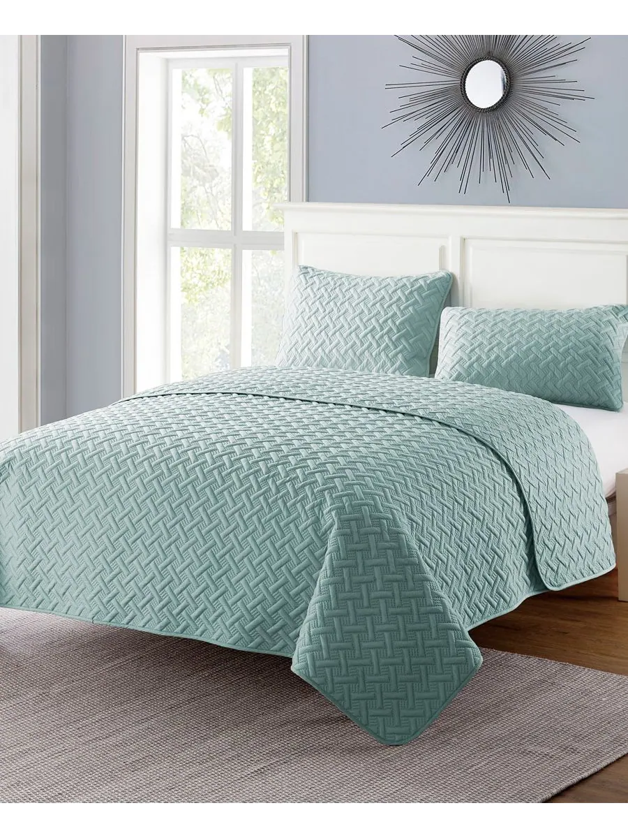 Комплект постельного белья Nina Embossed из 3 предметов, размер King VCNY Home — изображение 5 из 5, синий