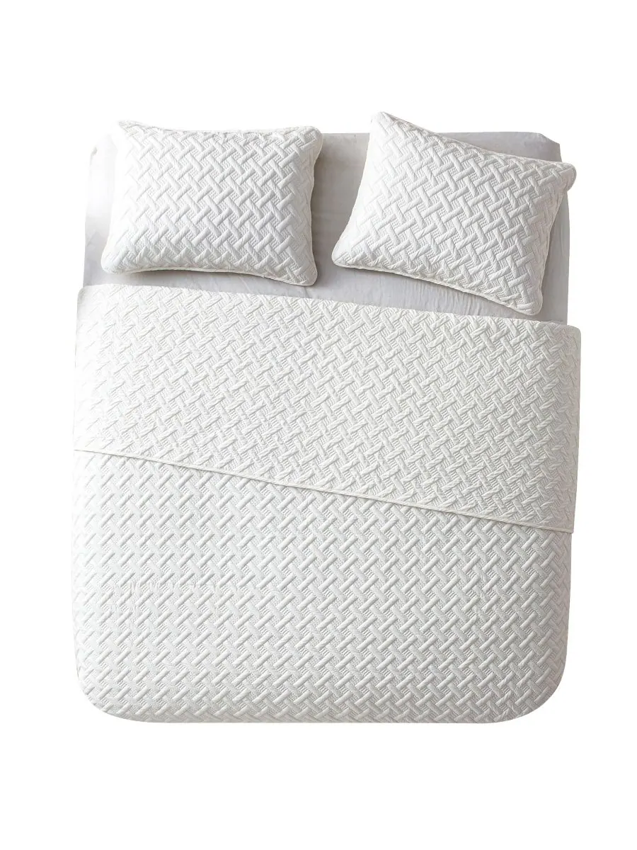 Комплект постельного белья Nina Embossed из 3 предметов, размер King VCNY Home — изображение 4 из 6, белый