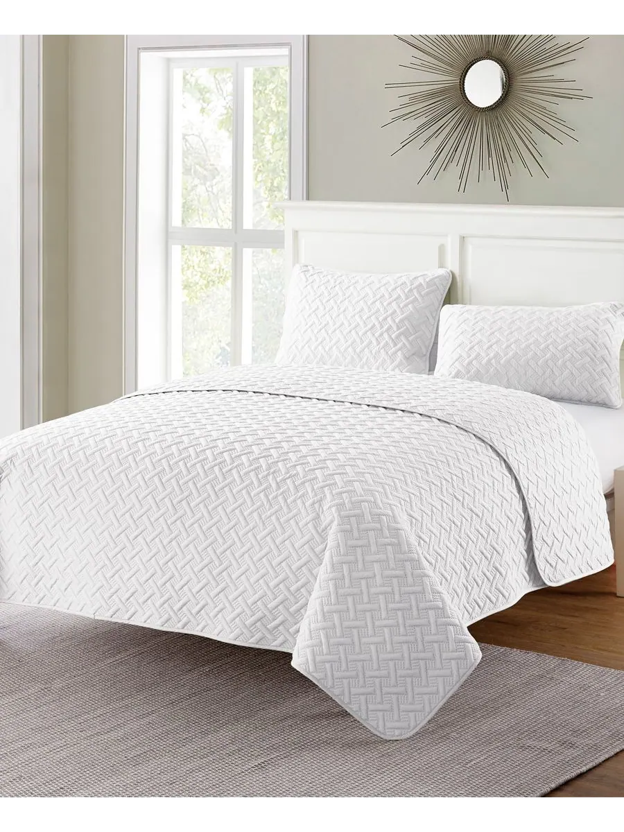 Комплект постельного белья Nina Embossed из 3 предметов, размер King VCNY Home — изображение 5 из 6, белый