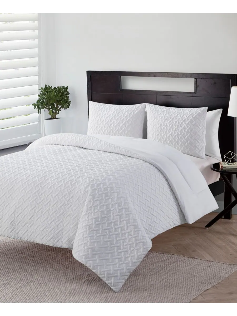 Комплект постельного белья Nina Embossed из 3 предметов, размер King VCNY Home — изображение 6 из 6, белый
