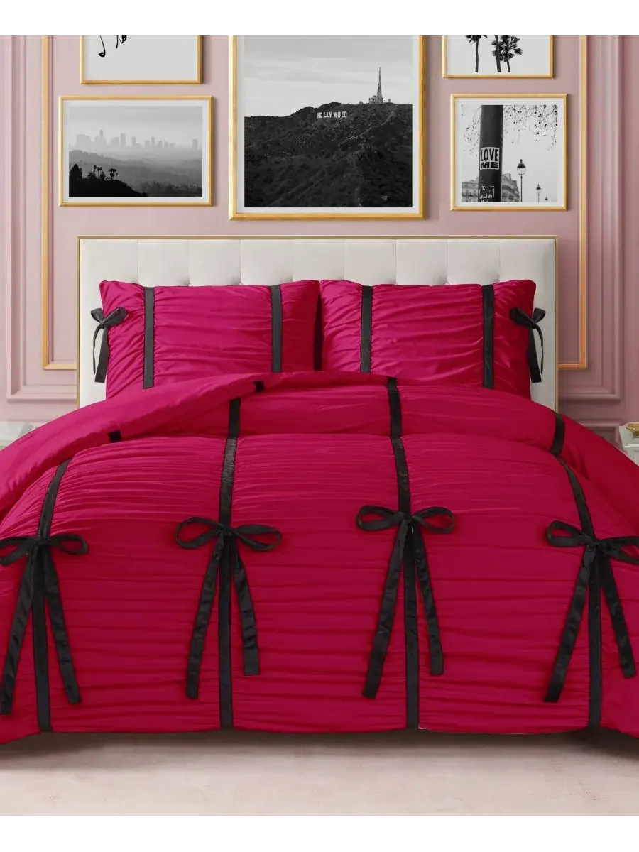 Комплект постельного белья Amelie Velvet Bows Ruched, 2 предмета, размер Twin/Twin XL Juicy Couture — изображение 6 из 7