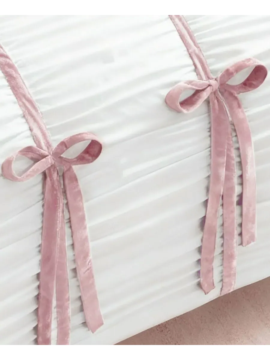 Комплект постельного белья Amelie Velvet Bows Ruched, 2 предмета, размер Twin/Twin XL Juicy Couture — изображение 7 из 7
