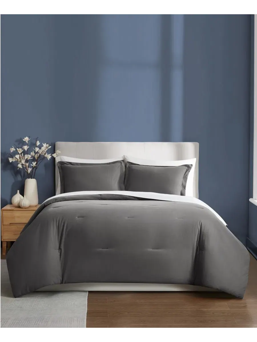 Комплект стеганого одеяла Essential Cotton 3-предметный, Full/Queen Brooklyn Loom — изображение 1 из 4, серый