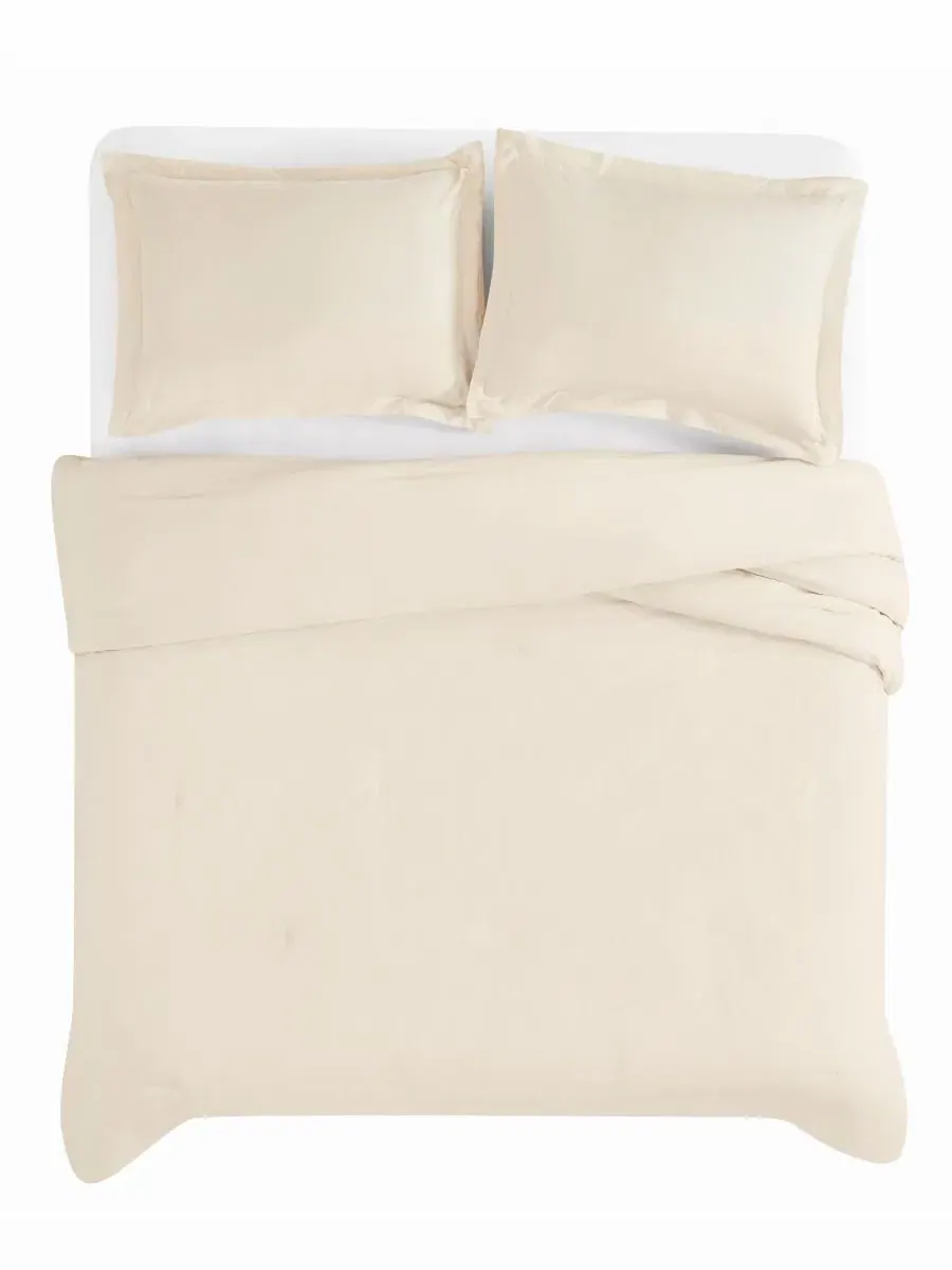 Комплект стеганого одеяла из хлопка Essential Cotton, 3 предмета, Full/Queen Brooklyn Loom — изображение 3 из 4, прозрачный