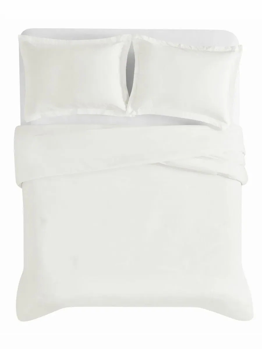 Комплект стеганого одеяла Essential Cotton 3-предметный, Full/Queen Brooklyn Loom — изображение 3 из 4, белый