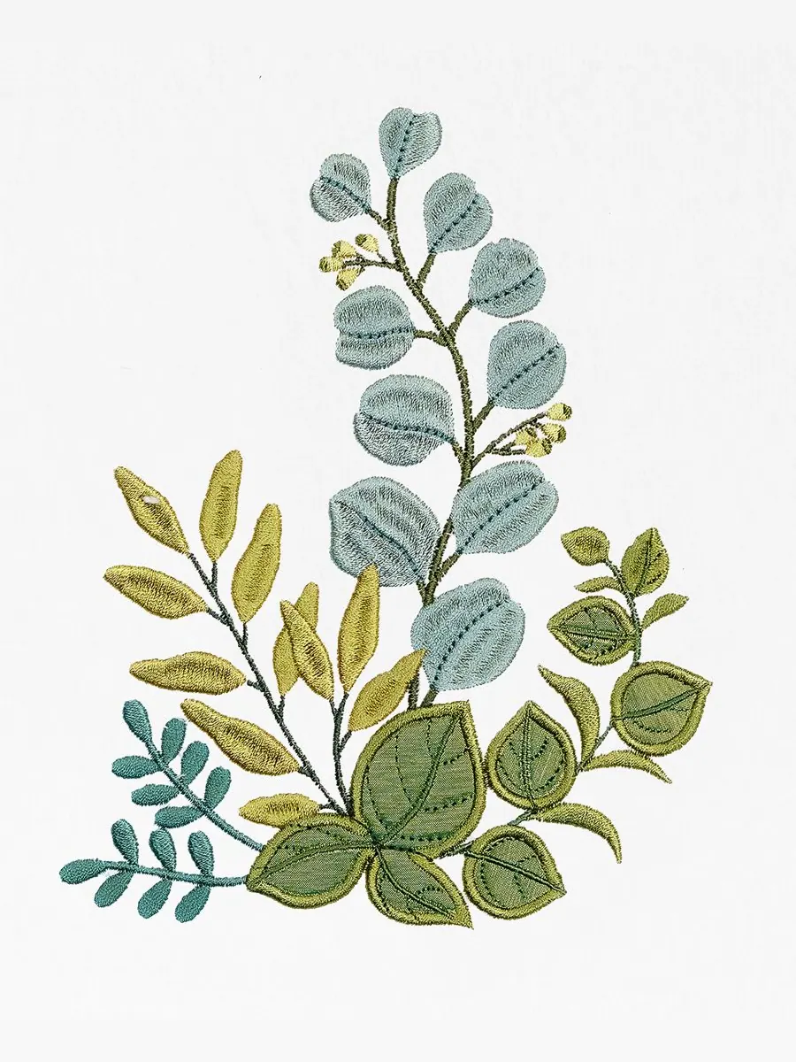 Набор из 3 банных полотенец из турецкого хлопка с вышивкой Botanica Linum Home — изображение 5 из 5, белый