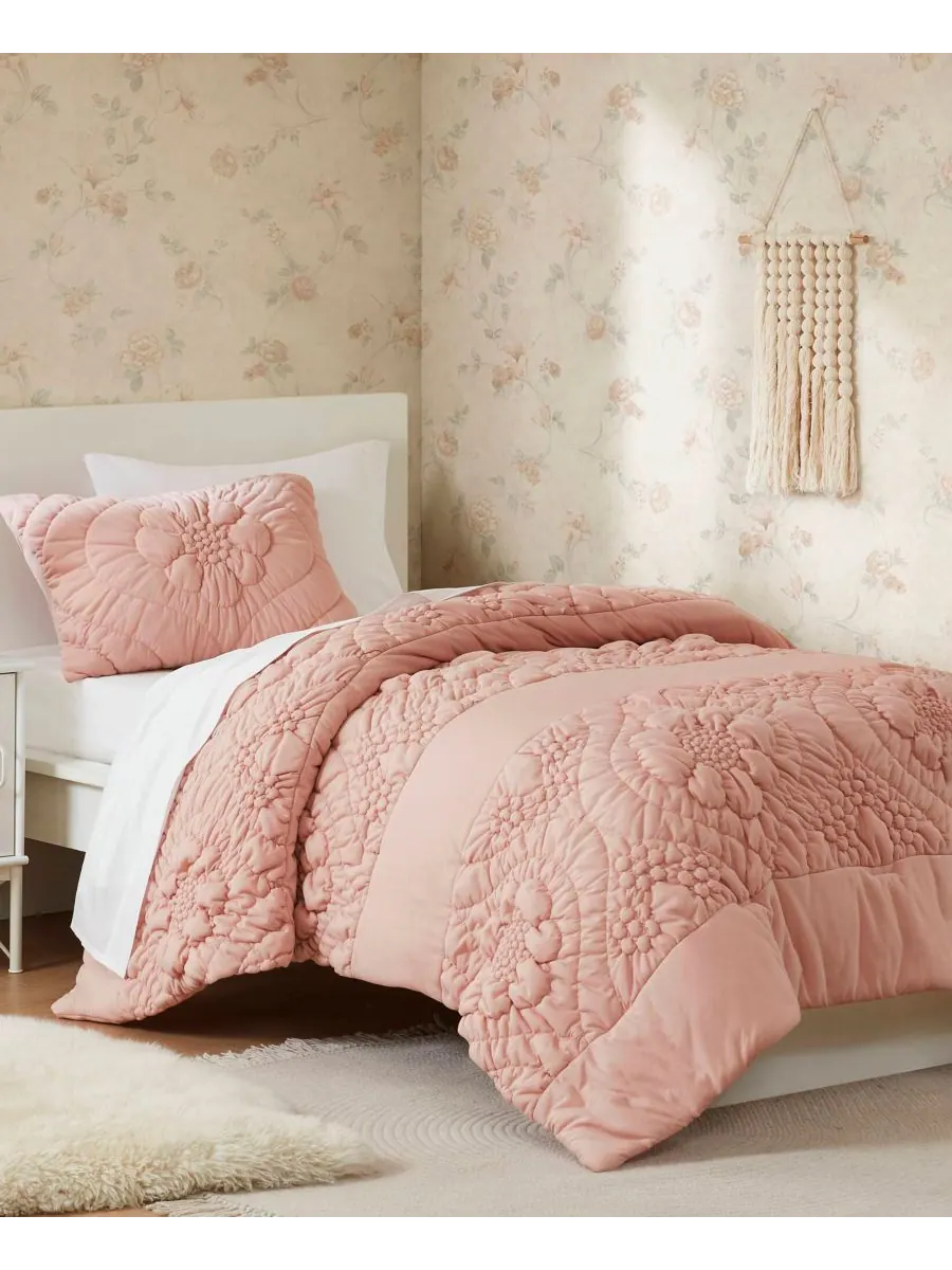 Комплект постельного белья Elise Floral, 2 предмета, размер Twin Madison Park — изображение 10 из 10, розовый