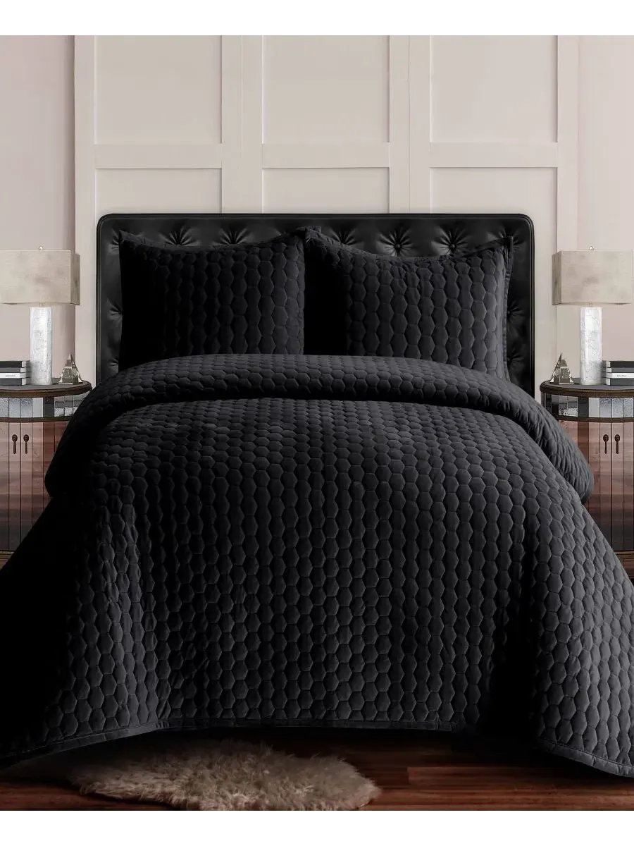 Комплект постельного белья Lugano Honeycomb Velvet Oversized Solid из 3 предметов, размер King