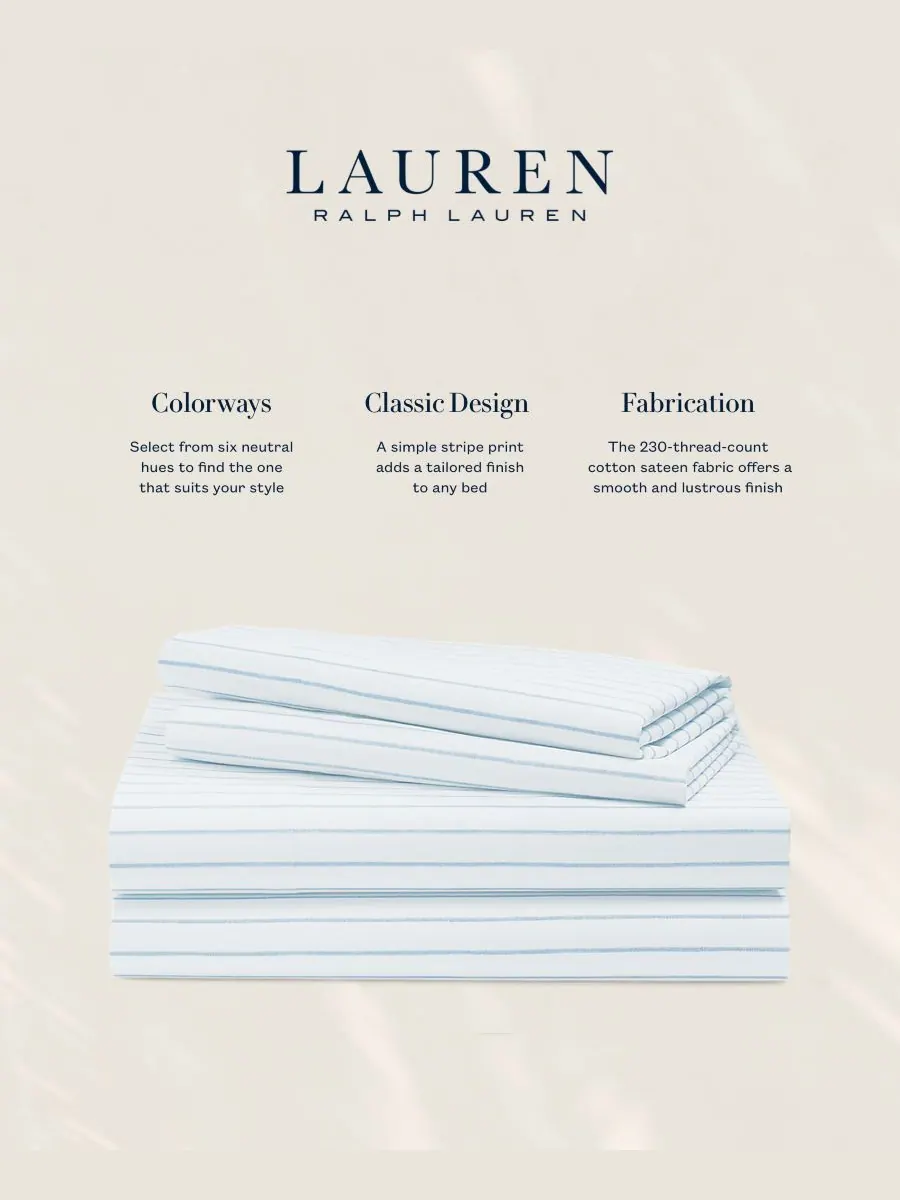 Комплект из двух наволочек Spencer Stripe, стандартный размер Lauren Ralph Lauren — изображение 2 из 3, синий
