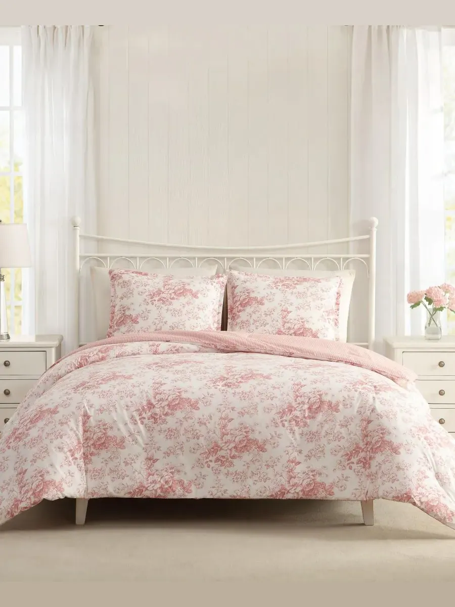 Комплект постельного белья Toile Delight, 2 предмета, размер Twin Laura Ashley — изображение 1 из 7, розовый/кремовый