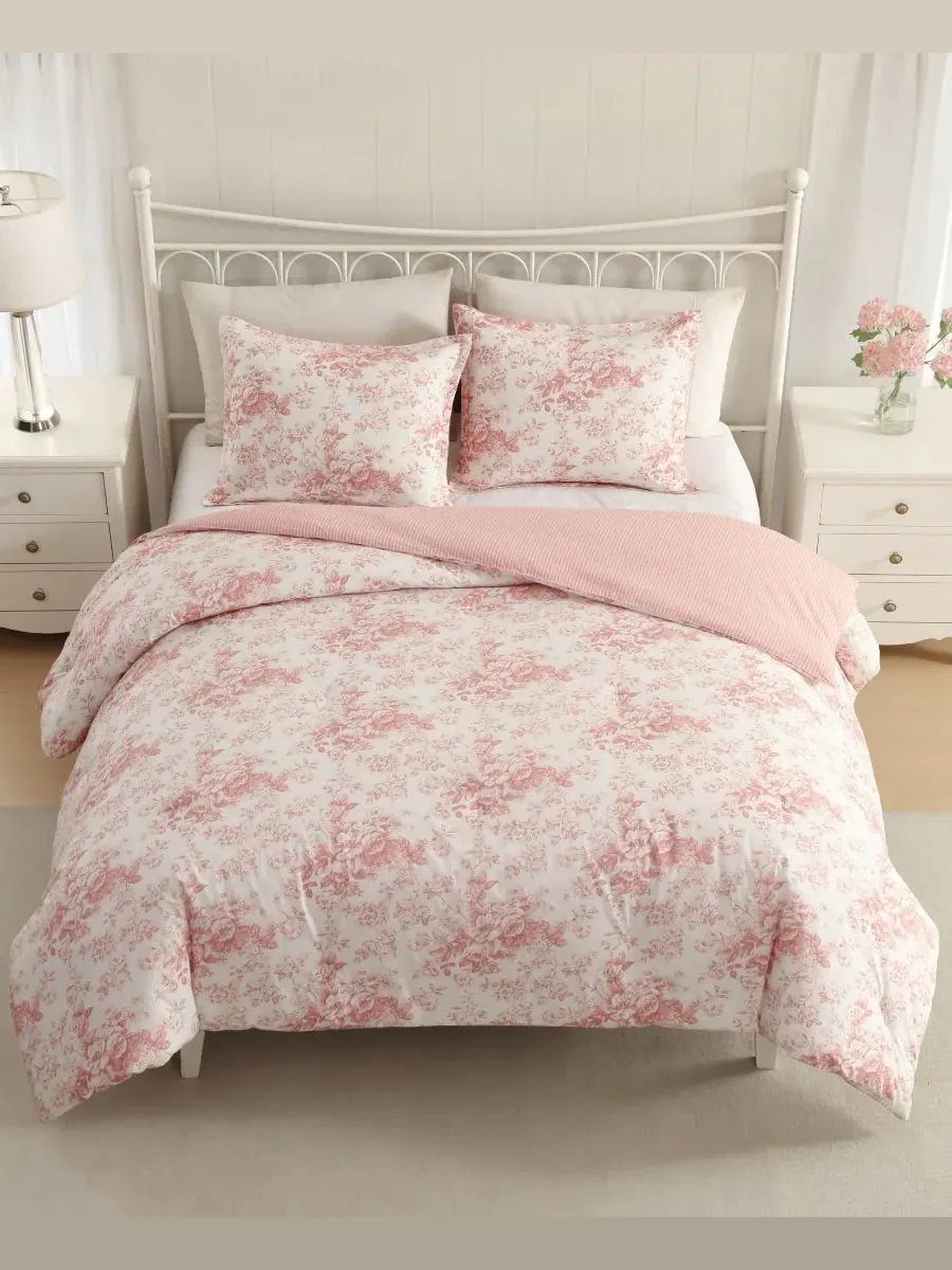 Комплект постельного белья Toile Delight, 2 предмета, размер Twin Laura Ashley — изображение 3 из 7, розовый/кремовый