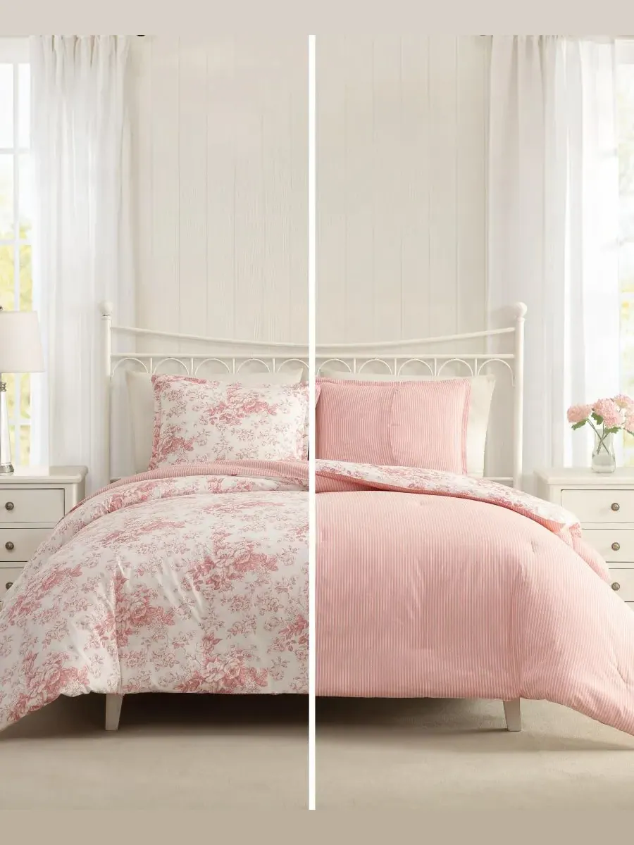 Комплект постельного белья Toile Delight, 2 предмета, размер Twin Laura Ashley — изображение 4 из 7, розовый/кремовый
