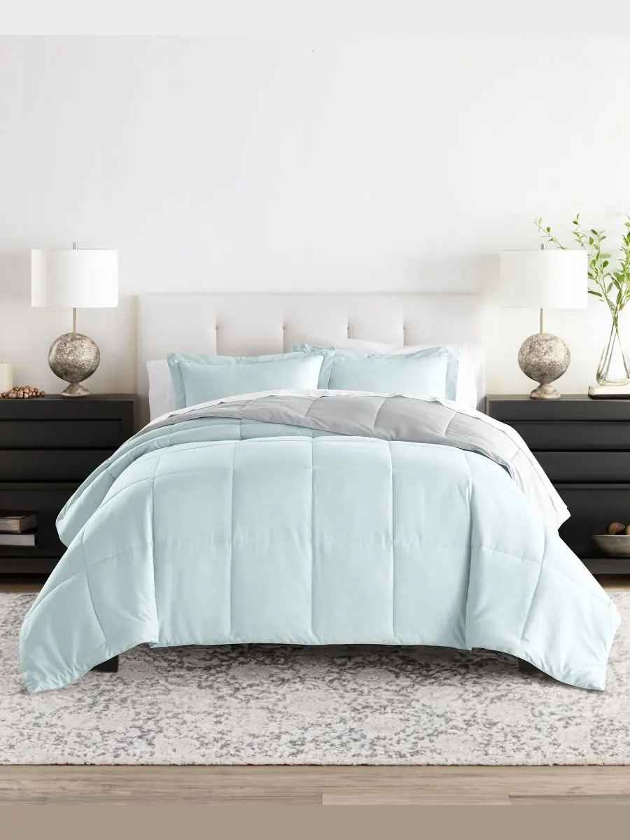Легкий, всесезонный двусторонний комплект постельного белья из 3 предметов с наполнителем