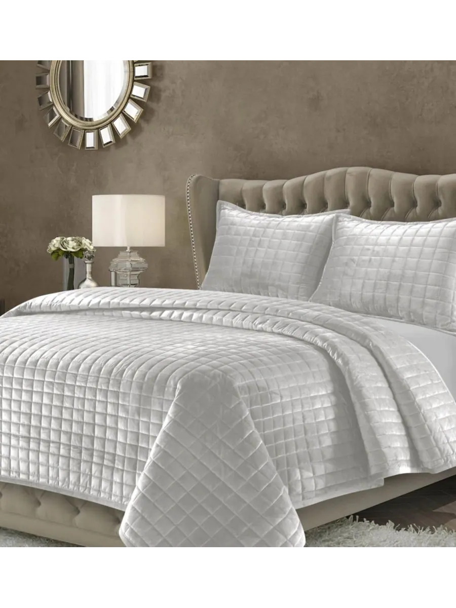 Комплект постельного белья Florence Velvet Solid Oversized Quilt Set, Twin Tribeca Living
