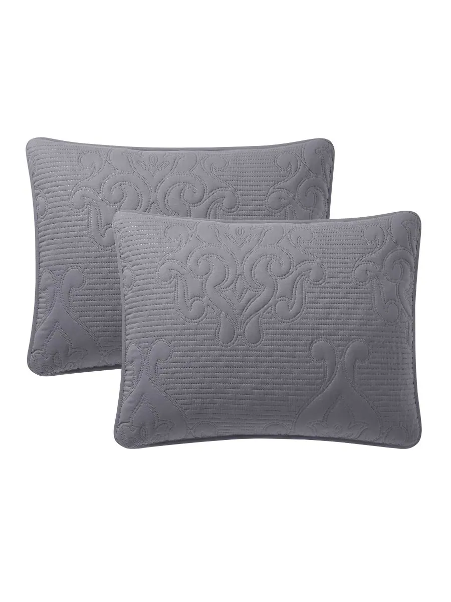 Комплект постельного белья Solomun Pinsonic Damask из 3 предметов, размер King VCNY Home — изображение 5 из 6, серый
