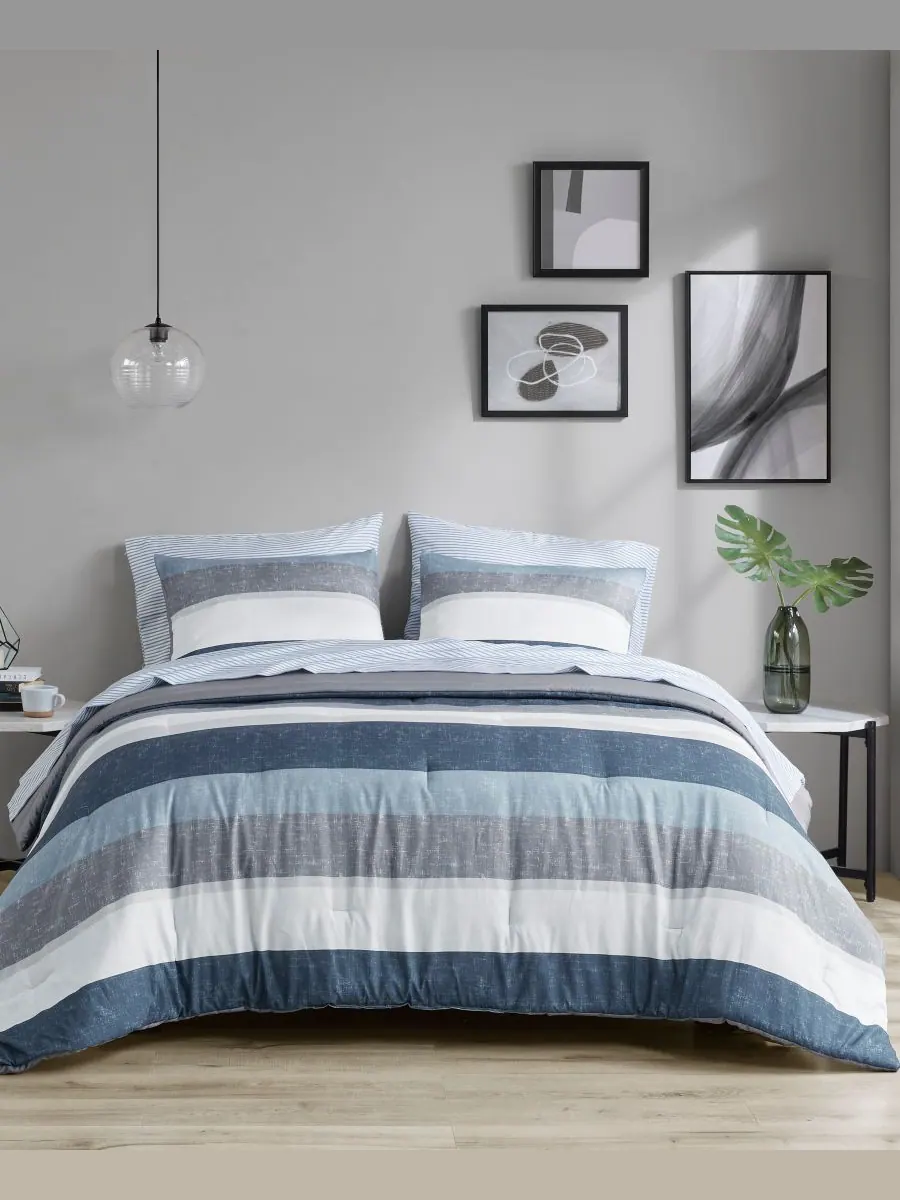 Комплект постельного белья Jaxon Wide Stripe из 7 предметов, размер King Madison Park Essentials