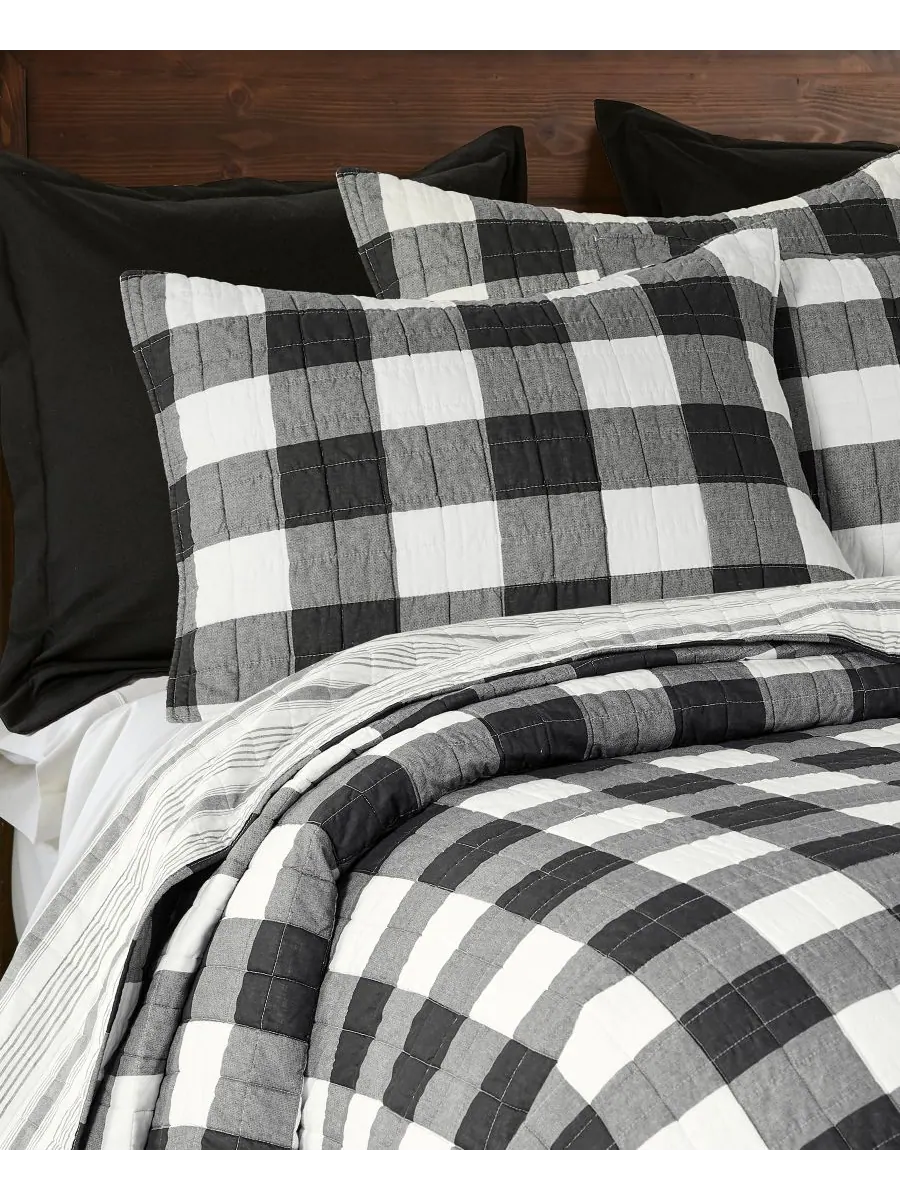 Комплект постельного белья Camden Buffalo Check, 2 предмета, размер Twin Levtex — изображение 3 из 4, черный