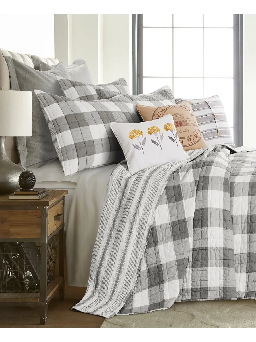 Комплект постельного белья camden buffalo check, 2 предмета, размер twin. Levtex — изображение 1 из 5, серый