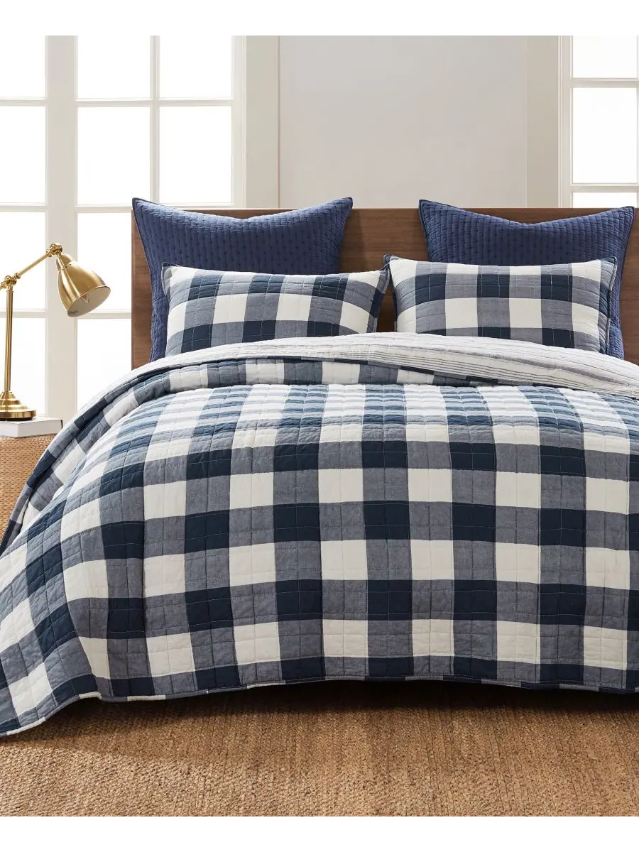 Комплект постельного белья camden buffalo check, 2 предмета, размер twin. Levtex — изображение 2 из 6, темно-синий