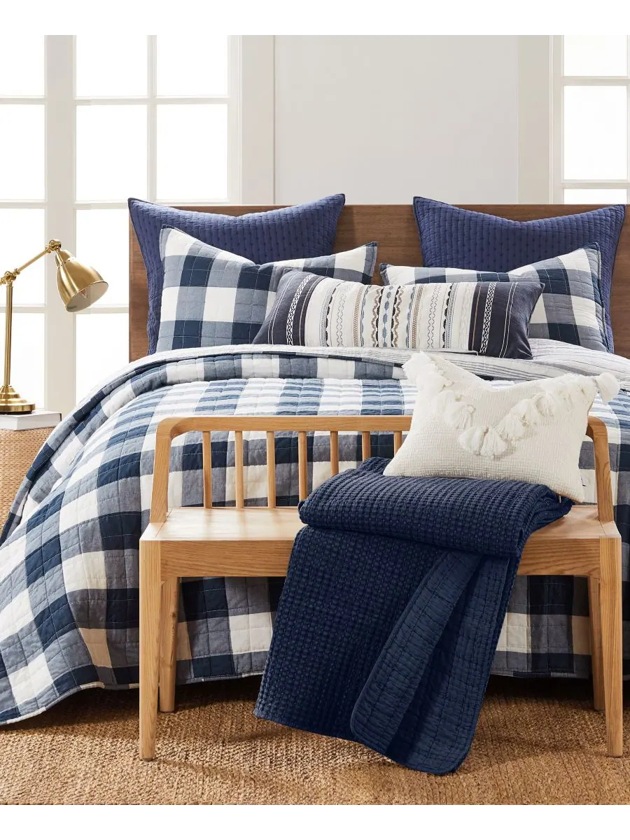 Комплект постельного белья camden buffalo check, 2 предмета, размер twin. Levtex — изображение 6 из 6, темно-синий