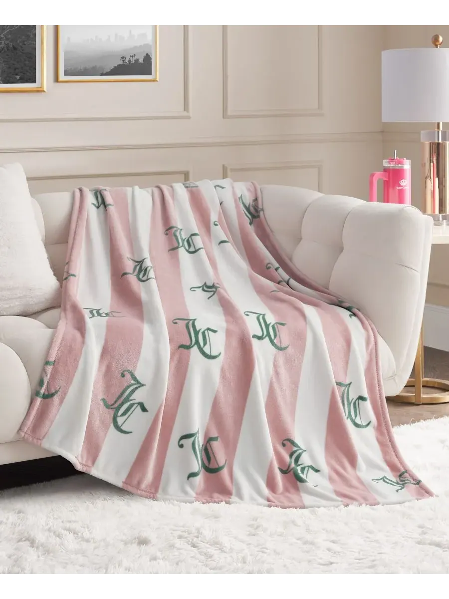 Мягкий полосатый плед Cabana, размер Full/Queen Juicy Couture
