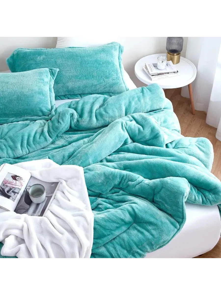 Комплект стеганого одеяла Oversized Me Sooo Comfy Coma Inducer — изображение 2 из 8, бирюзовый