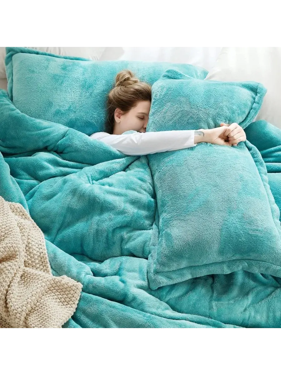 Комплект стеганого одеяла Oversized Me Sooo Comfy Coma Inducer — изображение 5 из 8, бирюзовый