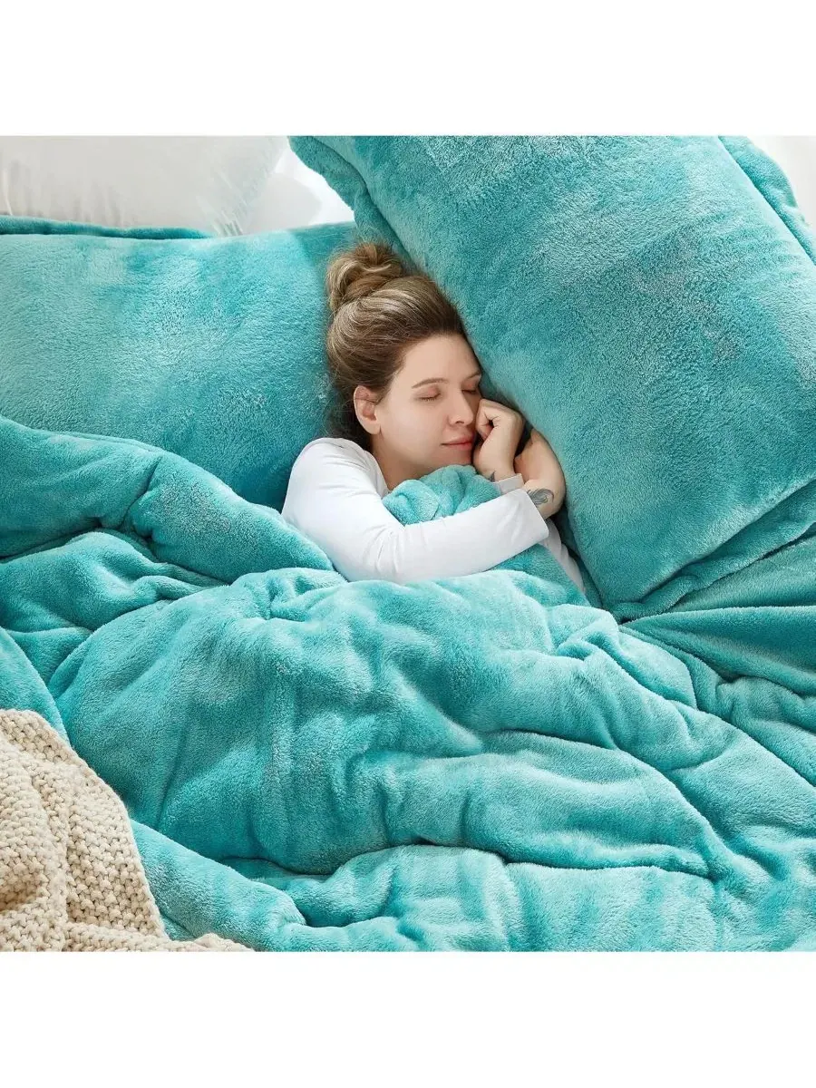 Комплект стеганого одеяла Oversized Me Sooo Comfy Coma Inducer — изображение 7 из 8, бирюзовый