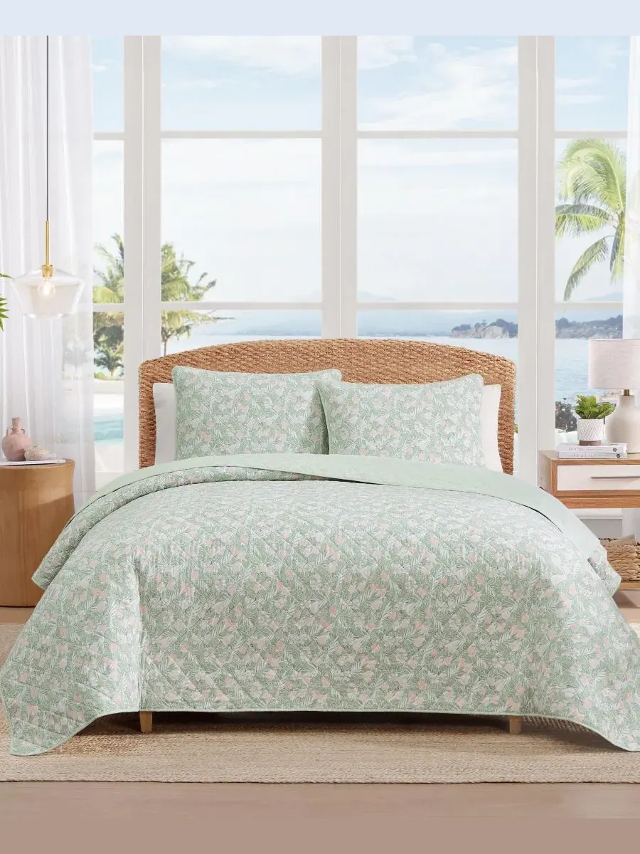 Комплект стеганых одеял Pineapple Bloom Cotton Reversible 3-Pc. Quilt Set, Full/Queen Tommy Bahama — изображение 1 из 8