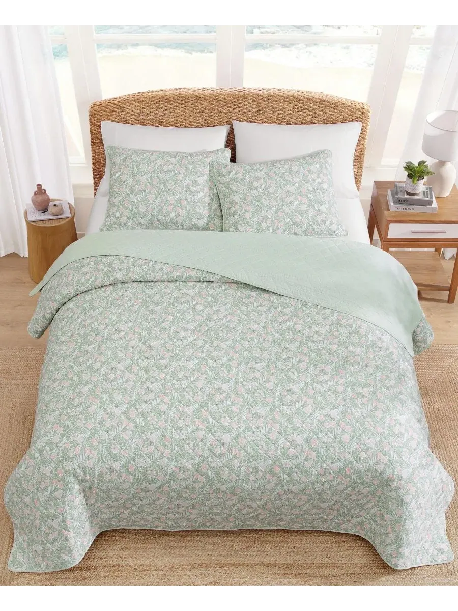Комплект стеганых одеял Pineapple Bloom Cotton Reversible 3-Pc. Quilt Set, Full/Queen Tommy Bahama — изображение 3 из 8