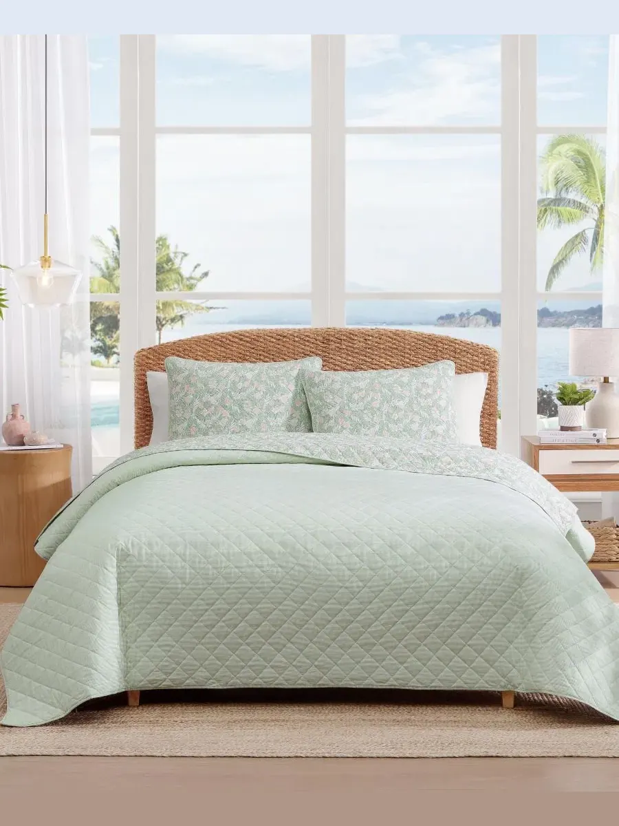 Комплект стеганых одеял Pineapple Bloom Cotton Reversible 3-Pc. Quilt Set, Full/Queen Tommy Bahama — изображение 8 из 8