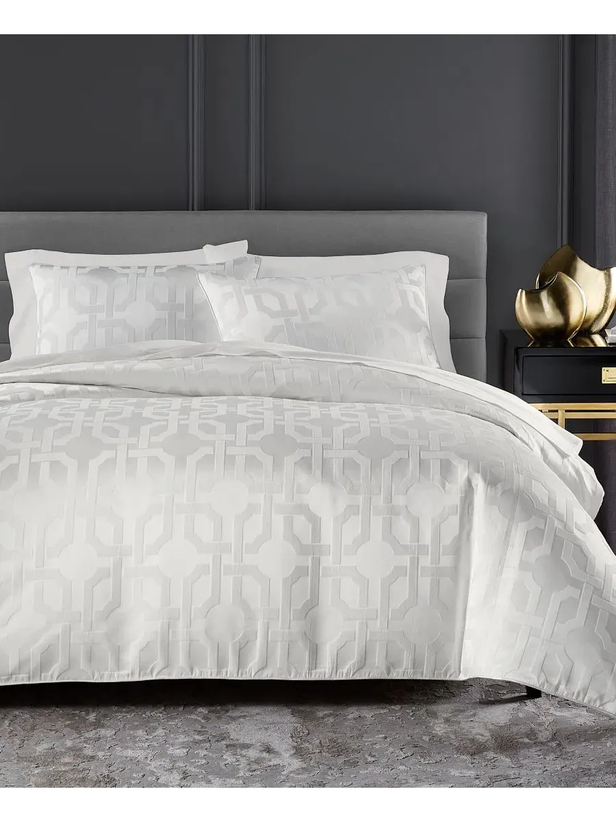 Комплект пододеяльника Interlace, King, 279x244 см, с двумя наволочками Hotel Collection — изображение 3 из 8, белый
