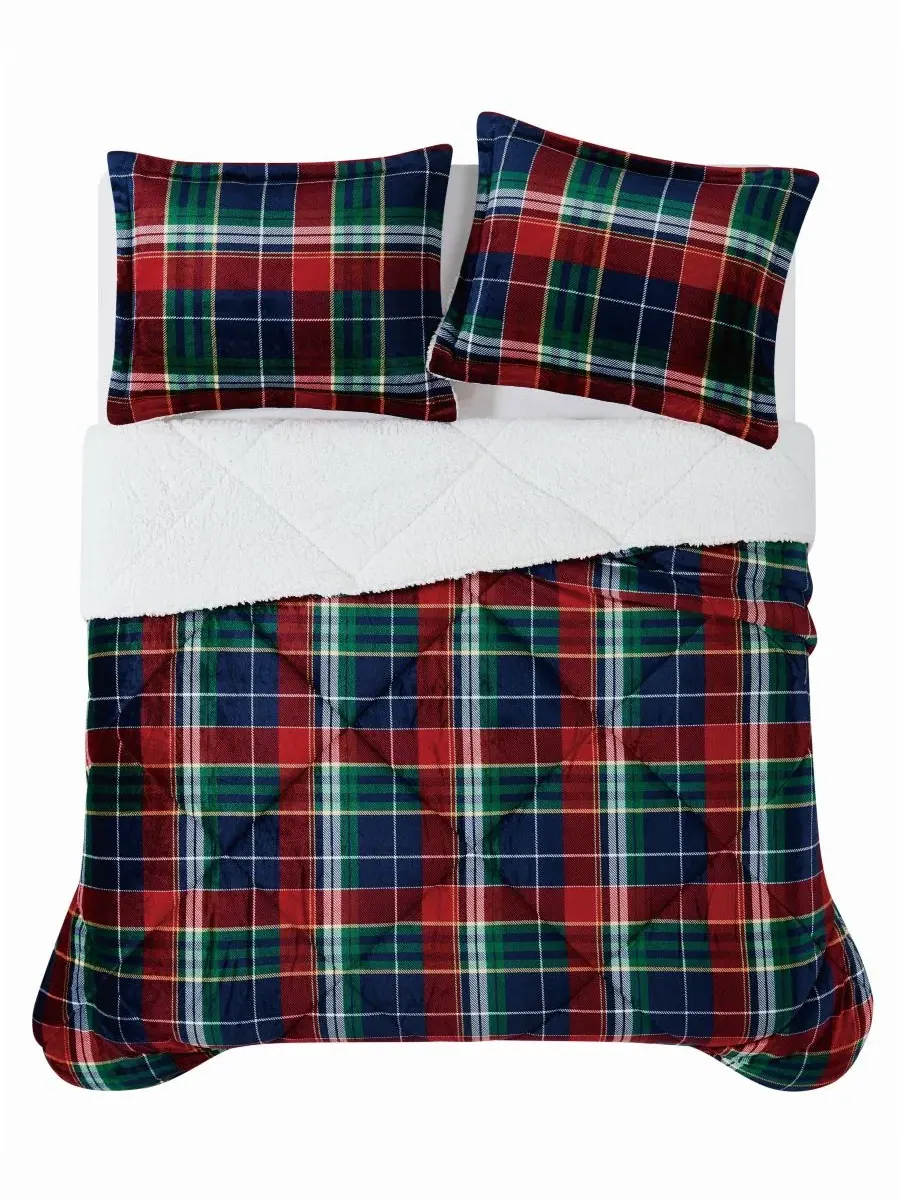 Комплект стеганого одеяла с наволочками Ivan Plaid, King Truly Soft — изображение 3 из 4, мульти