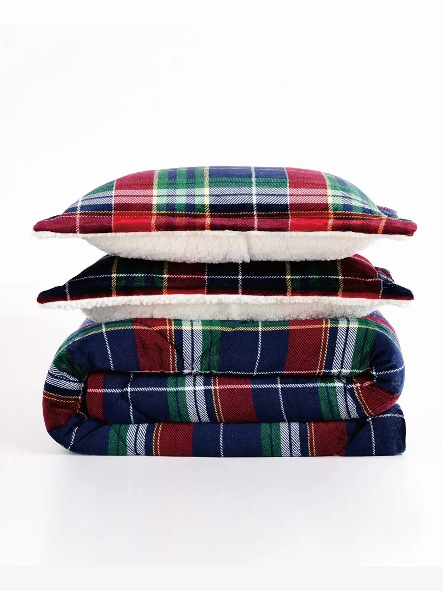 Комплект стеганого одеяла с наволочками Ivan Plaid, King Truly Soft — изображение 4 из 4, мульти