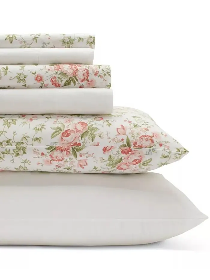 Наборы простыней Marissa из хлопкового перкаля Laura Ashley — изображение 1 из 4, коралл