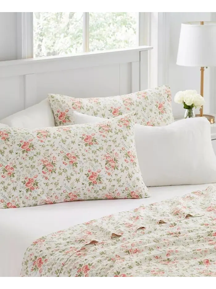 Наборы простыней Marissa из хлопкового перкаля Laura Ashley — изображение 3 из 4, коралл
