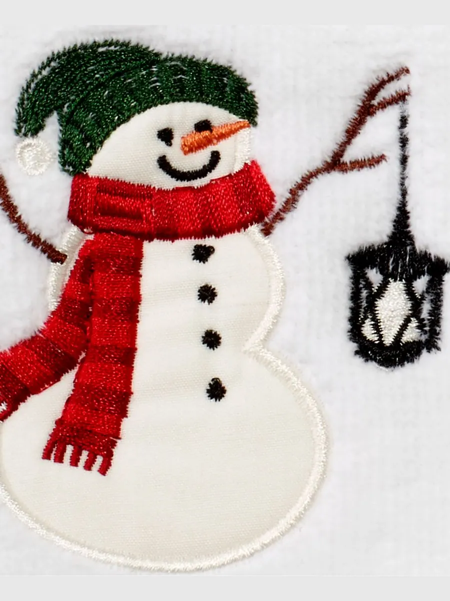 Набор из двух хлопковых полотенец Snowman Park, размером 28 x 46 см Avanti — изображение 3 из 4, белый