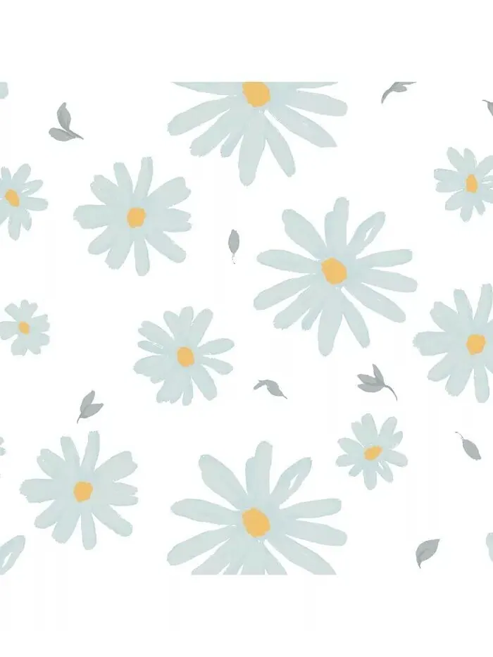 Простыня для детской кроватки Sweet Daisy из 100 % хлопка белого/синего цвета с цветочным принтом — изображение 5 из 5, белый