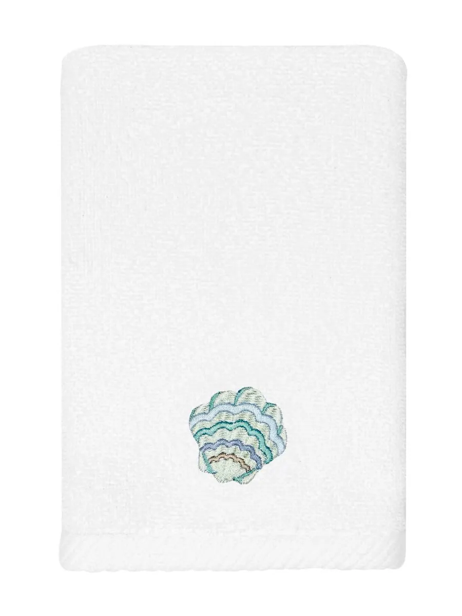 Набор из 3 банных полотенец Аарон из турецкого хлопка с вышивкой Linum Home, White, 3 Piece Bath — изображение 4 из 7, белый